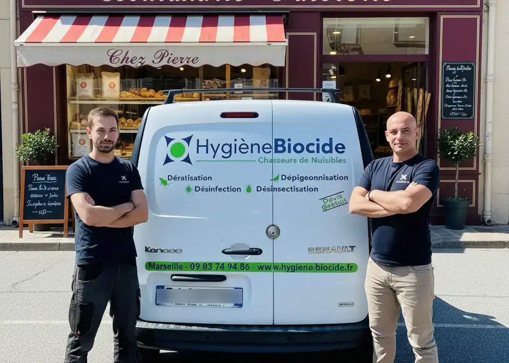 Dératiseurs devant boulangerie de Cassis