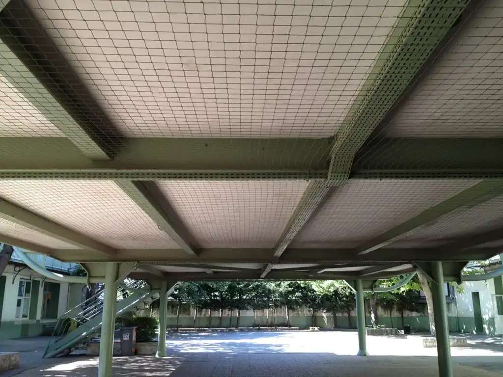 Dépigeonnisation à Marseille 4 Filet anti pigeon dans une école de Marseille