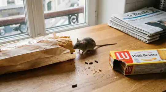 Souris grignote des aliments