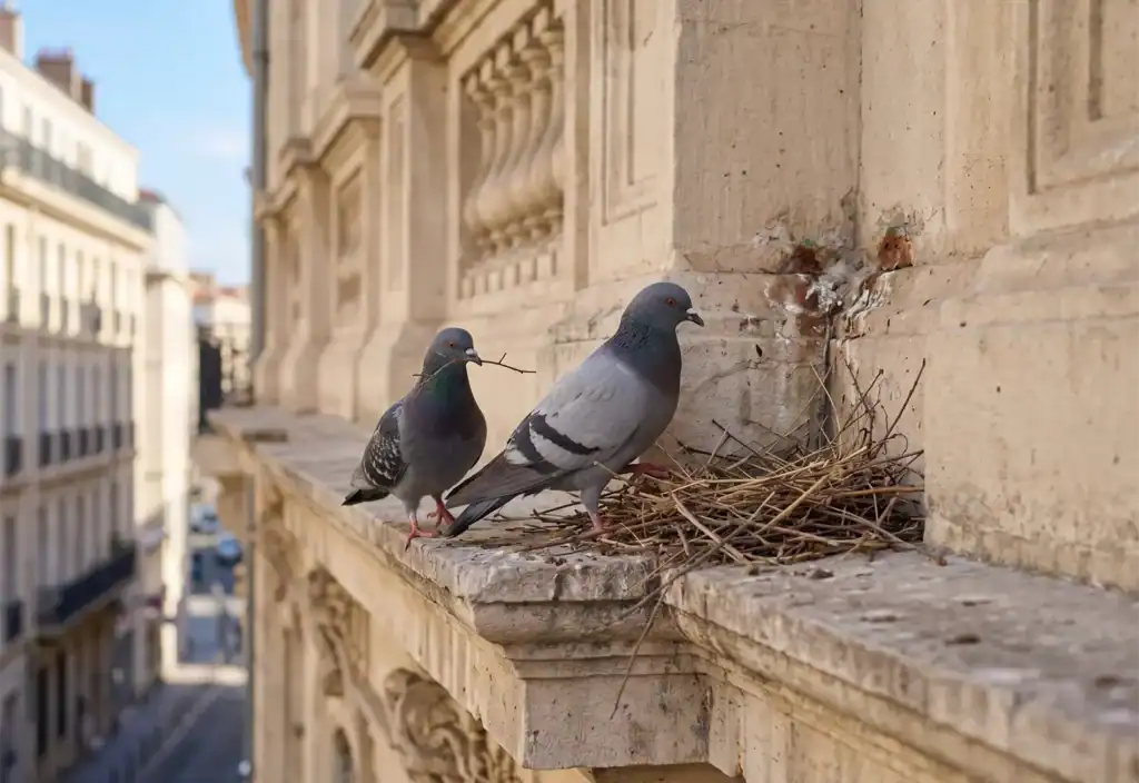 Entreprise de dépigeonnage à Aubagne 2 Nidification de pigeons