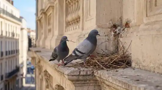 Nidification de pigeons